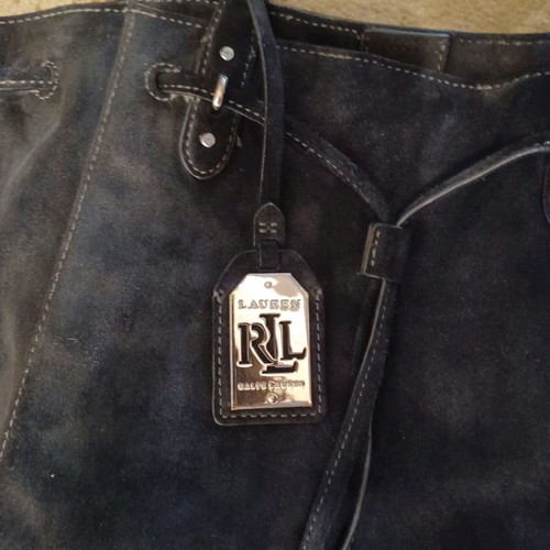 Ralph Lauren suede black bag used, convertible to pouch