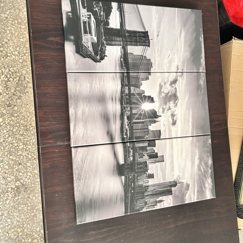 Triptych painting new, cityscape