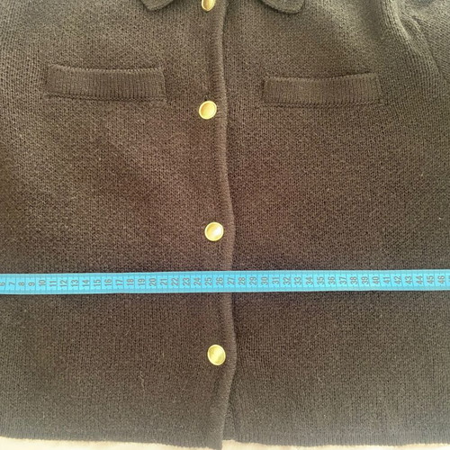 H&M cardigan used, black with gold buttons, size L