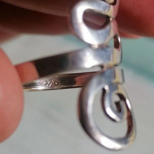 Silver 925 ring ancient Greek spirals new