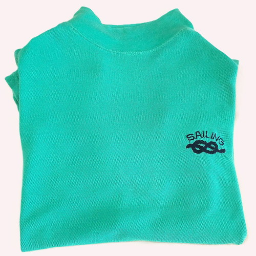 Short-sleeve t-shirt used, cotton turquoise, size Large