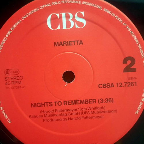 Marietta Born To Dance 12" Maxi-Single vinyl like new, synth-pop