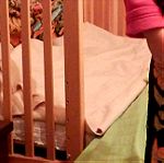  Βρεφικό Κρεβατάκι Κούνια με Ξύλο Οξιάς, Κρεβάτι μωρού