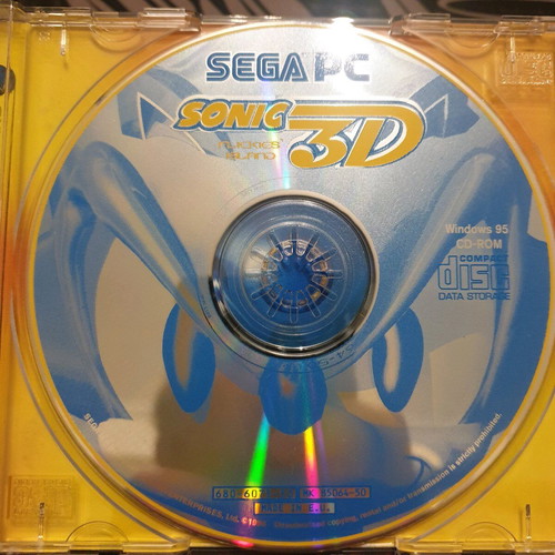 Sonic 3D: Flickies' Island PC CD-ROM used with manual