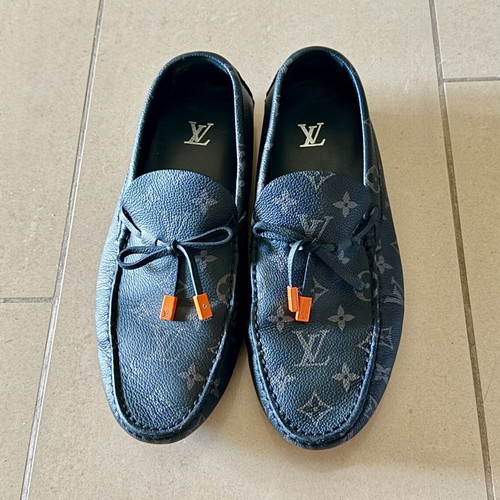 Louis Vuitton Monogram Eclipse Leather Loafers like new, size 42