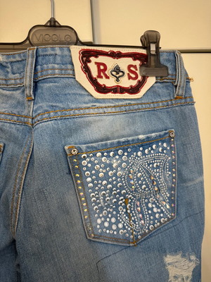 Jean Rossodisera pants with rhinestones new, low waist, 40 cm waist