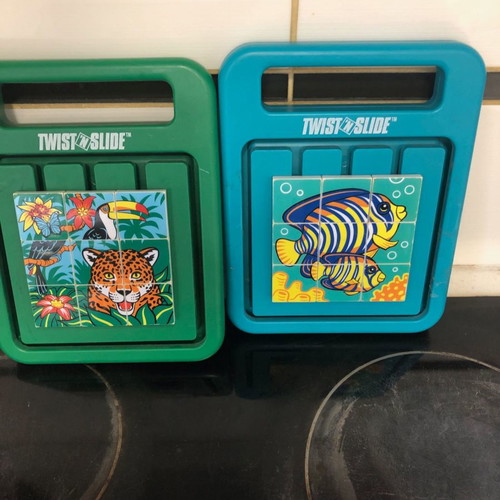 Animal puzzle used with sliding pieces