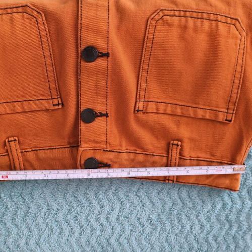 Mini denim skirt brown brick and denim top like new