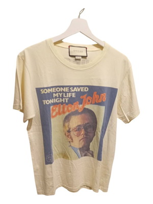 Gucci Elton John t-shirt like new, beige, unisex size M