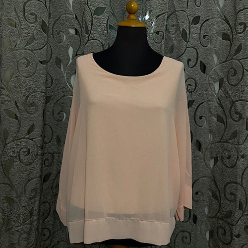 Tulle blouse used with lining, size M/L, pink