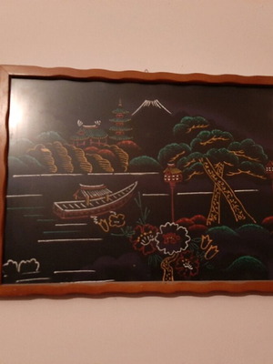 Картина с дървена рамка като нова, размер 52x39