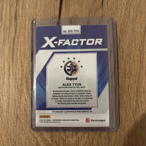 2025-26 Panini Euroleague Contenders Alex Tyus X-Factor autograph like new /10
