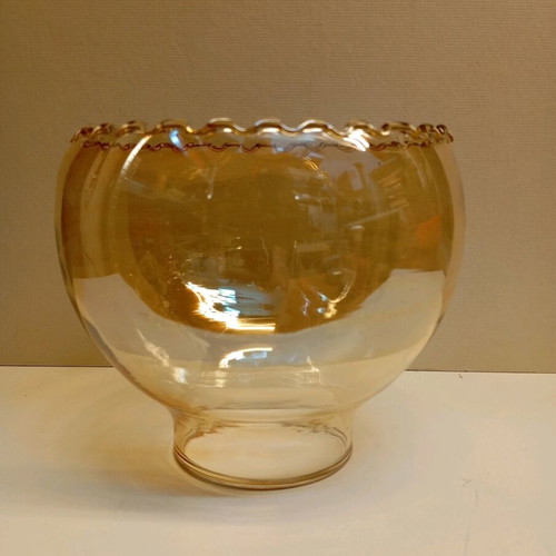 Vintage blown amber glass lamp shade like new