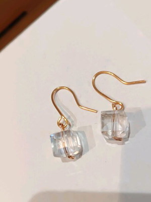 Crystal cube earrings handmade, made to order