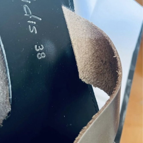 Leather sandals flat size 38 gray like new