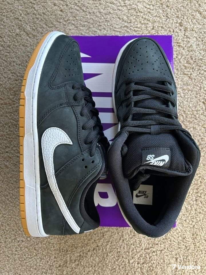 Nike SB DUNK LOW PRO ISO BLACK/WHITE-GUM LIGHT BROWN EUR 45