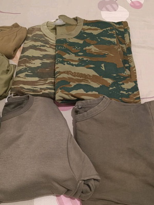 Military clothes used, pack with sweatshirts and short sleeves