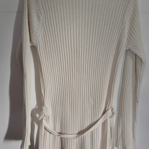 Zara women's long knitted cardigan like new, white, size L