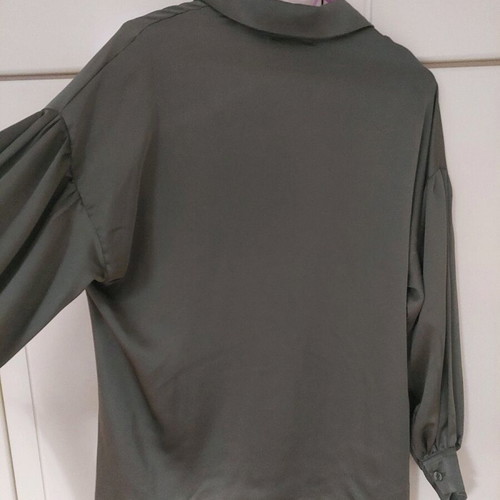 Ckontova khaki satin shirt like new