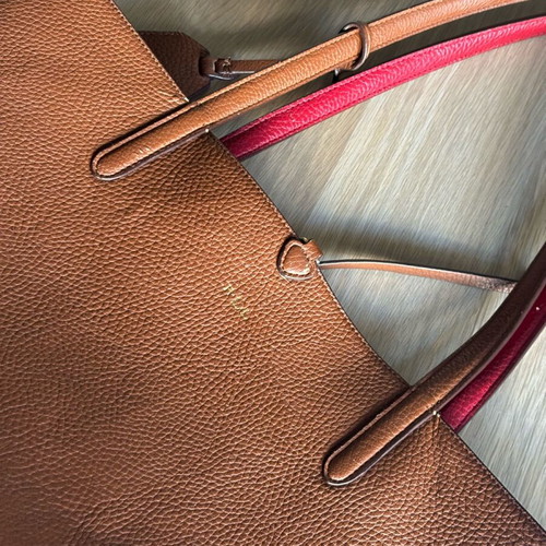 Ralph Lauren double-sided hand bag used, brown and red