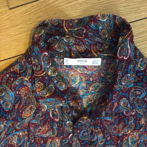 Women's long Mango shirts like new, size M/L, paisley pattern