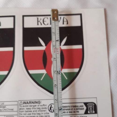 Kenya flag stickers new, set of 2, waterproof and fade resistant