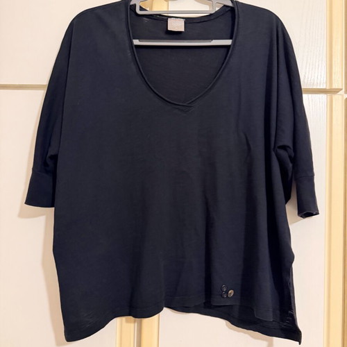 Bobi women's blouse XS used, black cotton with 3/4 sleeves