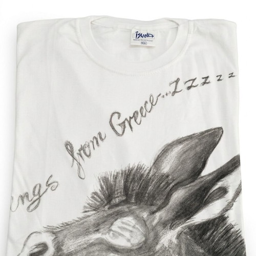 T-Shirt "Greetings from Greece zzzzzz" like new, size 3XL, white