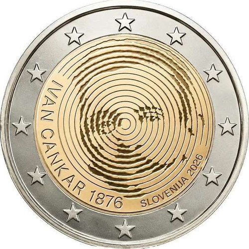 Slovenia 2 Euro 2026 UNC Cankar commemorative coin