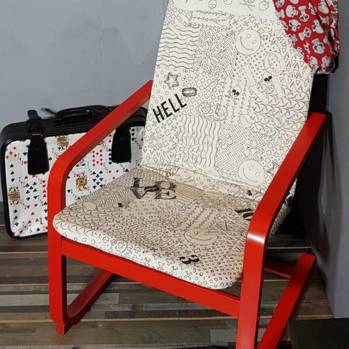 Relax chair custom made, hand renovated and painted