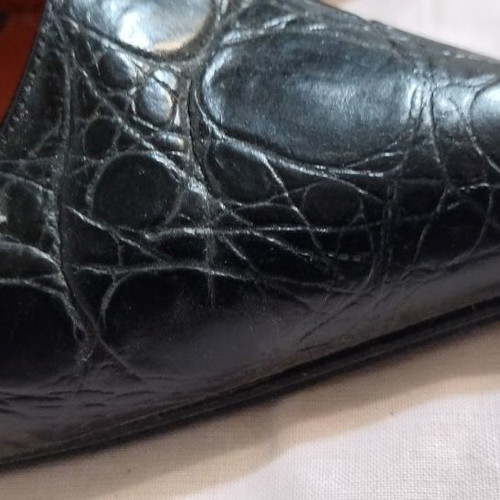 Leather handmade pumps used with high heel size 39 black