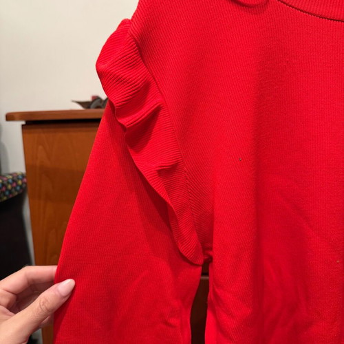 Red blouse with distinctive sleeves new XXL
