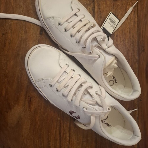 Fred Perry white leather sneakers, size 45, unworn