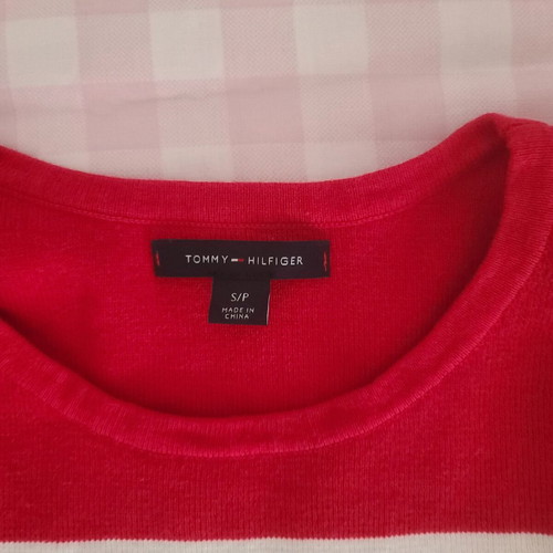 Tommy Hilfiger girls' sweater new, blue and red, size S