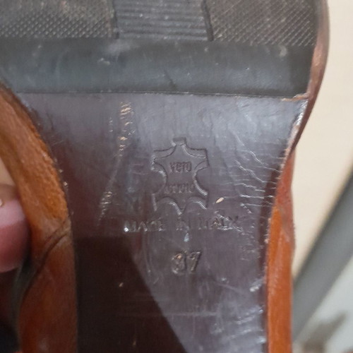 Western boots Italian like new genuine leather brown size 37