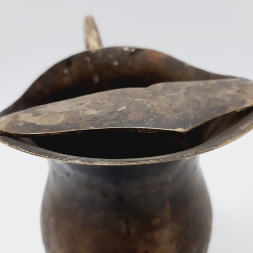 Antique Bronze Pitcher used, 1900s, decorative wine server with patina
