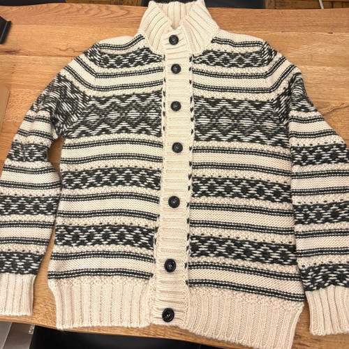 Benetton men's cardigan with removable fur like new, XXL
