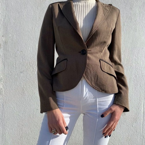 Max & Co jacket like new, brown with leather details