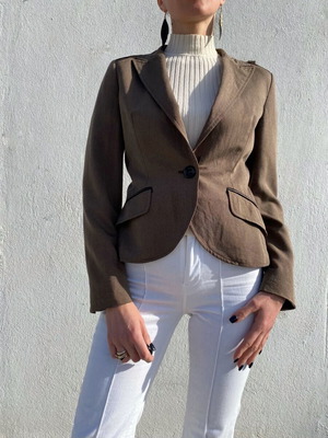 Max & Co jacket like new, brown with leather details