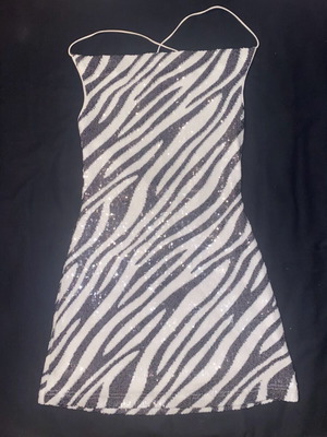 Zebra backless dress ASOS size XS like new, black and white