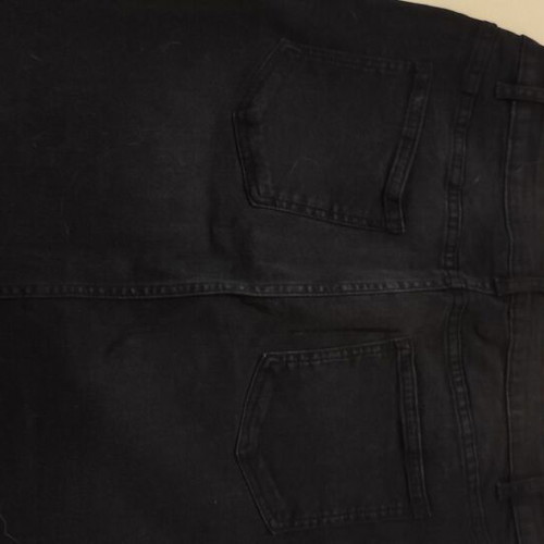 Black short denim skirt used, large, with silver details