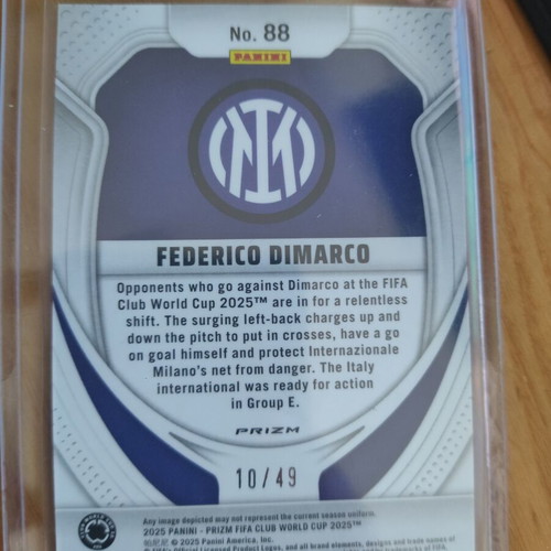 Panini Prizm Federico Dimarco Inter card like new with sleeve and top loader