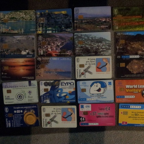 Phone cards used, pack of 20 pieces