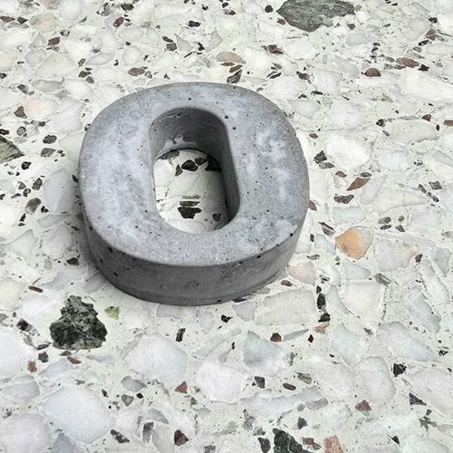 Concrete decorative number 0, handmade