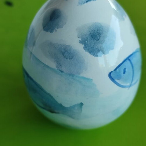 Ceramic Handcrafted Summer Egg with Sea Theme