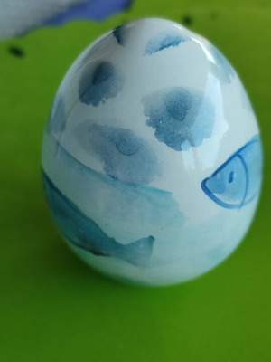 Ceramic Handcrafted Summer Egg with Sea Theme