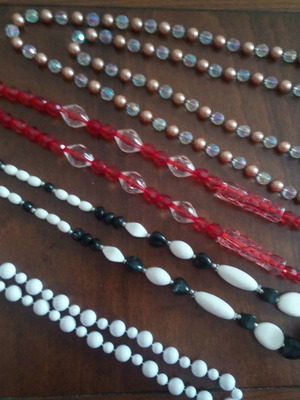 Σετ 4 μακριά κολιέ μεταχειρισμένα, faux bijoux, ακρυλικά