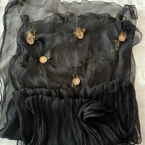 Tassos Mitropulos Handmade Long Black Scarf like new