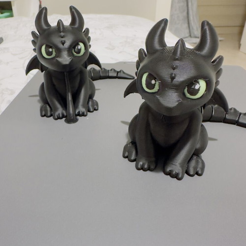 Flexible Toothless Dragon figures new, set of 2