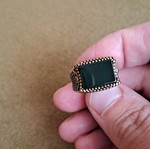 Silver ring with green stone new